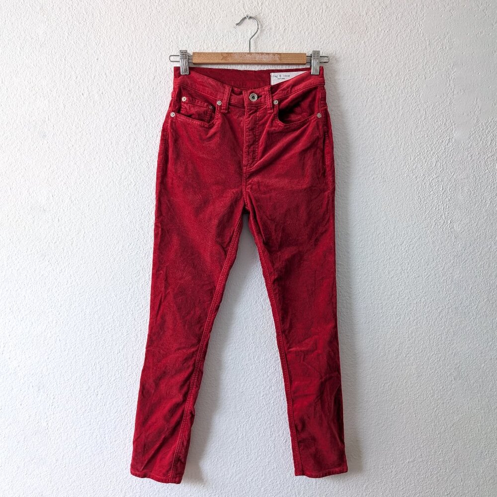 Rag & Bone Red Velvet Jeans